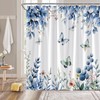 MYYJYY Blue Eucalyptus Leaves Shower Curtain for Bathroom 70" W
