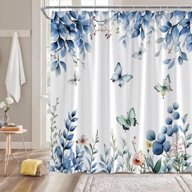 MYYJYY Blue Eucalyptus Leaves Shower Curtain for Bathroom 70" W x 70" L