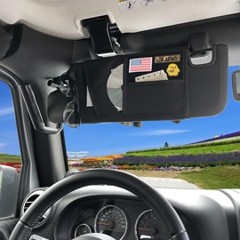 Sun Visor Organizer for Jeep, Tactical Sun Visor Storage Bag for Jeep Wrangler JK JL and Gladiator JT, Universal Driver's Sun Visor Storage Bag Holder