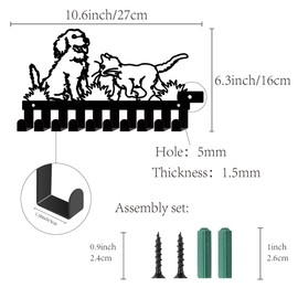 CREATCABIN Dog Cat Key Holder for Wall Mounted Key Holder Hooks Metal Key Coat Rack Hangers with 10 Hooks Key Organizer Rack Wall Decorative for Towel Entryway Front Door Hallway 10.6 x 6.3Inch