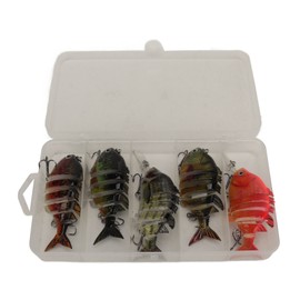 Segmented Fishing Lure Hard 6 Sections with High Carbon Treble Hooks Multi Jointed Tilapia Bait for Freshwater Saltwater