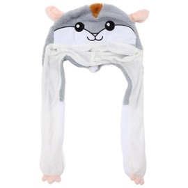 EXCEART Hat, Hamster, Movable Ears, Funny, Cosplay, Halloween, Headwear, Cap, Costume, Cute, Party Hat, Photography Accessories, Unisex