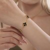 Lansora Geometric Flower Bracelet Gold Plated Titanium Steel Floral Acrylic