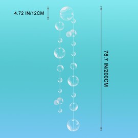 6 Pcs White Bubble Garlands Decorations, PVC Mermaid Birthday Decorations, 3D Bubble Coutout Garland Under The Sea Party Decorations for Kid’s Birthday Party, Little Mermaid Party Favors Supplies