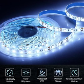 UCINNOVATE LED Boat Light, 16.4FT Marine Waterproof LED Strips, Boat Interior Light, Accent Light, Courtesy Interior Lights, Fishing Night for Pontoon Bass Fishing Yacht Kayak (12V, white)