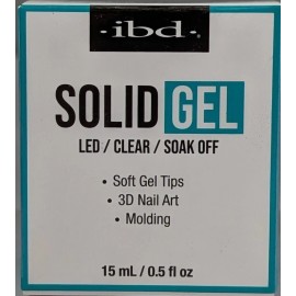 IBD Solid Gel LED/Clear/Soak Off - Soft Gel Tips,3D Nail Art, Molding - 0.5 oz.