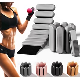 Wrist & Ankle Weights for Women,Premium Silicone Wrist Weights for Women,Leg Weights 2 lbs Set of 2 (1Lb Each)，Adjustable Ankle Weights for Yoga,Running,Pilate,Swimming,Walking,Home Gym Workout,Strength Training (Gray, Large)