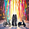 Bicycle Handlebar Streamers, Rainbow Tassels, for Bike Accessories for Scooter