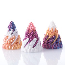 3PCS Triple-Layer Spiral Cone Fidget Toy, Stress Anxiety Relief Items for Kids Adults, 3D Printed Office Fidget Toys for Desk, Colorful Ornaments Christmas House Decor Xmas Holiday Indoor Decorations