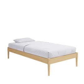 DHP Lorriana 14" Solid Pine Wood Platform Bed Frame, Twin Size, Natural