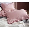 Lanqinglv Girls’ Ruffle Pink Bed Linen, 3-Piece, Microfibre Bed Cover