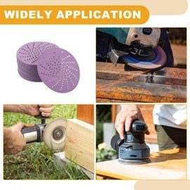 Partuto 50 Stk. 5 Zoll 3000 Körnung Universal Schleifscheiben - Runde Klett-Schleifpapier - Papierbasis Lila