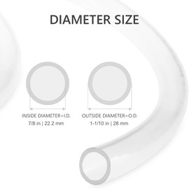 Eastrans Clear Vinyl Tubing Flexible PVC Tubing, Hybrid PVC Hose, Lightweight Plastic Tubing, by 7/8 Inch ID, 50-Feet Length