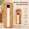 Wicker Toilet Paper Holder for Bathroom – Freestanding 3-Roll Storage