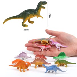 FINGOOO 78 Pieces Mini Dinosaur Figures, Plastic Small Dinosaur Toys for Cupcake Topper Dino Party Favor Supplies Christmas Goodie Bag Stuffers