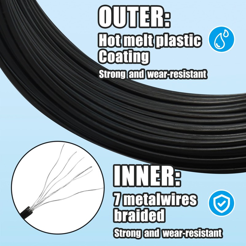 Pool Cover Cable and Winch Kit 100 Ft Heavy-Duty Pool