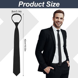 COYUN Set of 3 Ties for Men Tie Tie Black Dark Blue Red Slim Tie Silk with Elastic Zip Children's Tie for Men Boys Children Safety Tie