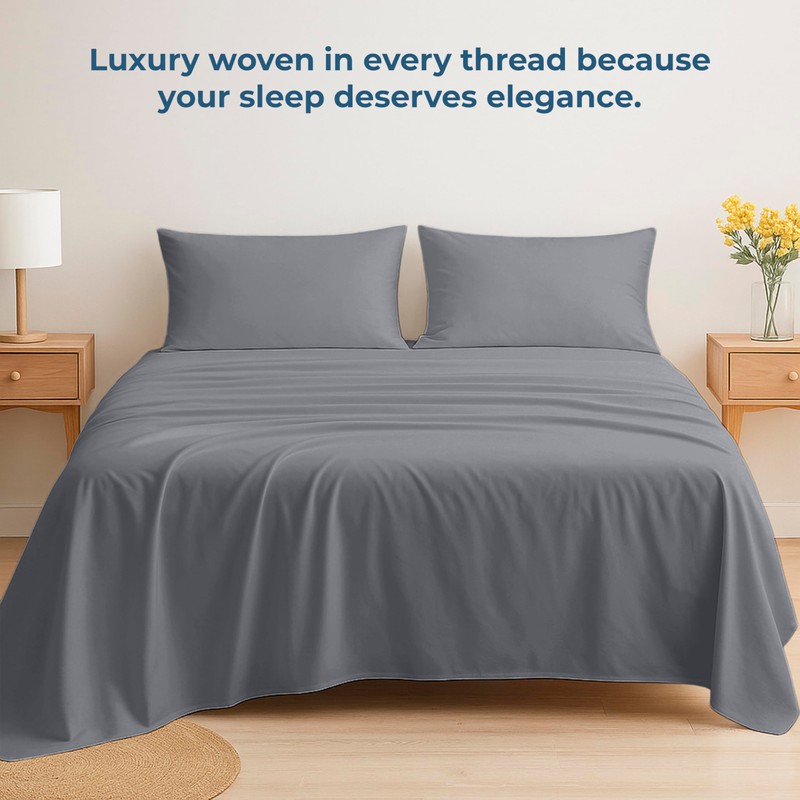 Royale Linens - Sábanas planas 100 % algodón, sábanas superiores