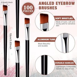 제리이 100피스 도구 살롱 일회용 로우 앵글 에스테틱 메이크업 용품 블랙 브러시 여성용 아이라이너 뷰티 화장품 Jerry 100-Piece Tool Salon Disposable Low Angle Aesthetic Makeup Supplies Black Brush Women's Eyeliner Beauty Cosmetics [Silver]
