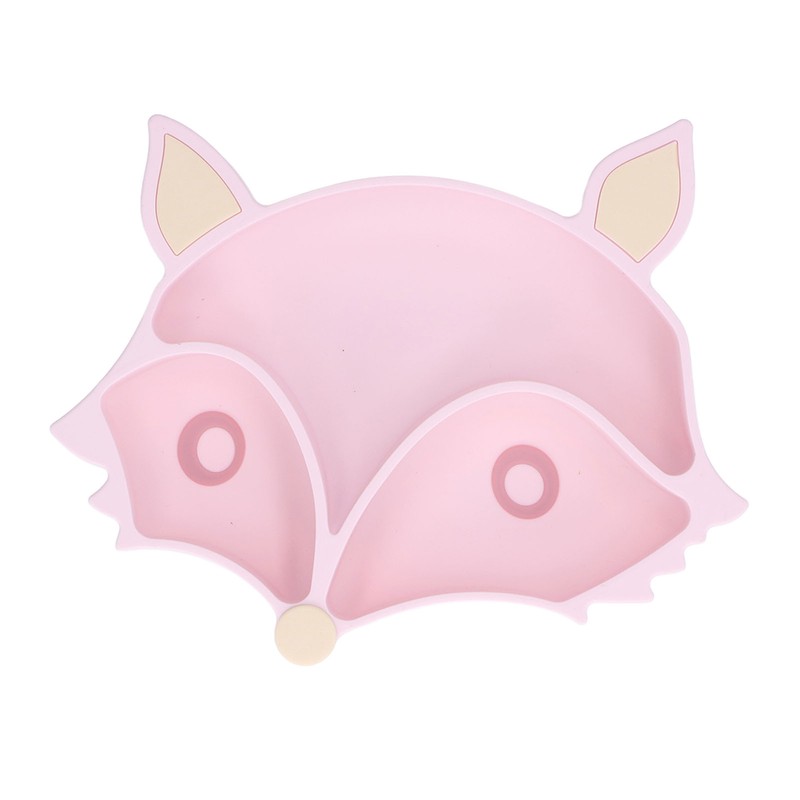 Baby Suction Plate Cute Fox Shape Non Toxic Safe 3