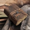 cuero Vintage Leather Journal - Handmade Refillable Leather Bound Notebook