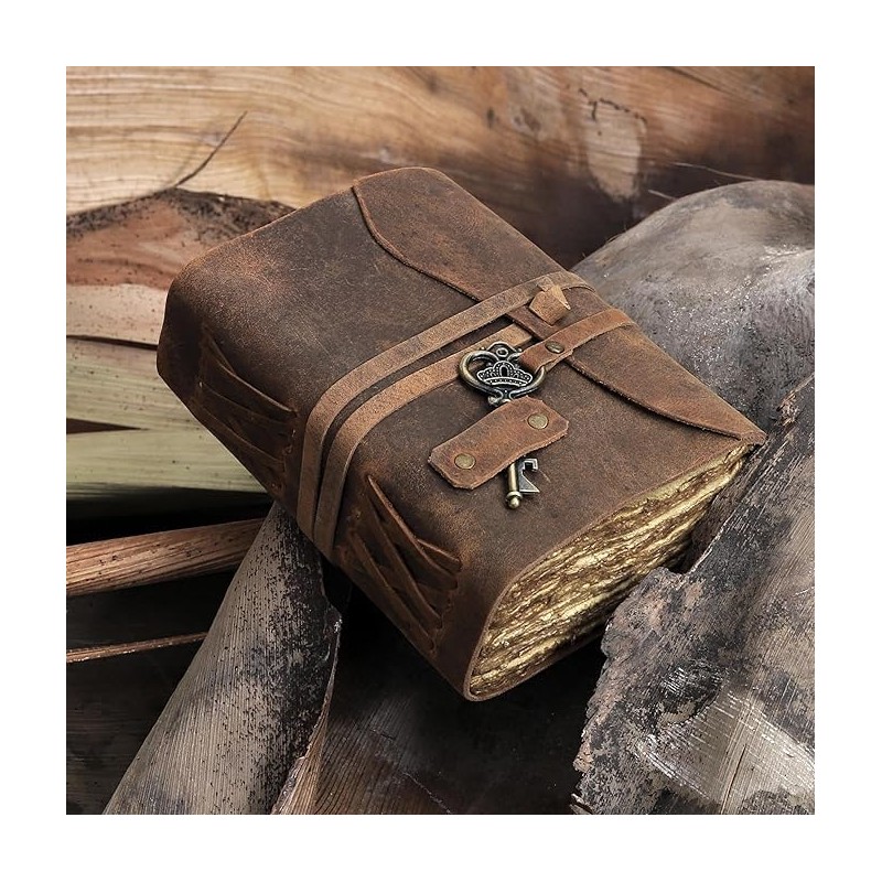 cuero Vintage Leather Journal - Handmade Refillable Leather Bound Notebook