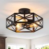 XSDeTu Semi Flush Mount Ceiling Light Fixture, Modern Farmhouse 3-Light