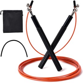 Cuerda para Saltar Crossfit de Aleación de Aluminio,Jumping Rope 3m Largo Ajustable,Cuerda con Rodamientos de Bolas y Mango Antideslizante,Rope para