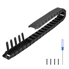 CAMXTOOL 1Pcs Drag Chain, 18 x 50mm Cable Chain 1M, Flexible & Detachable, Plastic Wire Carrier Cable with End Connectors for CNC Industrial Machine, Semi Enclosed Type (Inner Side openable)