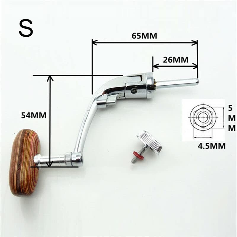 Wood Fishing Reel Handle Knob Crank Handle Folding Carp Reel