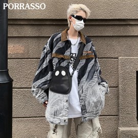 PORRASSO Ghost Crossbody Bag Women Shoulder Bag PU Messenger Bag Couple Satchel Sling Bag for Travel Sport Daily Use Black