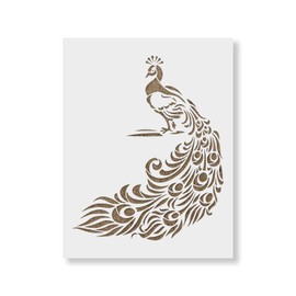 Peacock Art Stencil - Peacock Feather Design