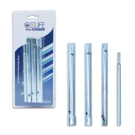 CCLIFE Tubular Socket Spanner Set of 4 8-12 mm Double Socket Spanner for Tap Work Spark Plugs