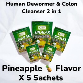 Natural medix Bilalax Colon Cleanser and Dewormer for Humans Non-Harmful Organism Cleanser- 5 Day Treatment /(5) Sachets 20gr