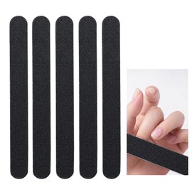 LUYING Double-Sided Emery Board Nail File 100/180 Coarse & Fine Black Straight Black Set of 10 Nail Supplies, Nail Care, Double-Sided Nail File, Thin Nail File for Men and Women