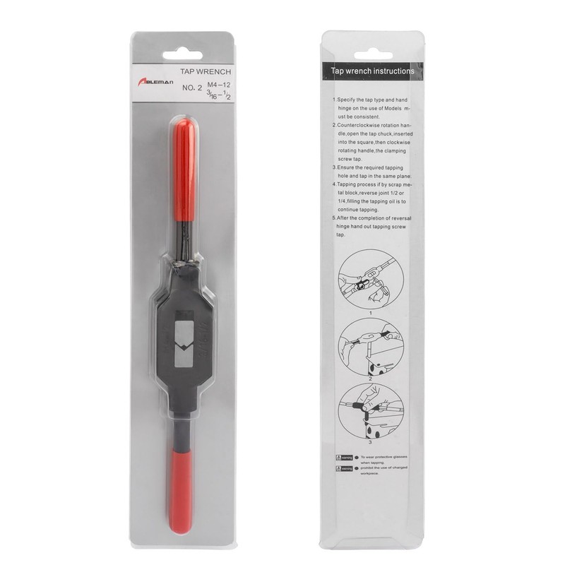 Treki Adjustable Tap Wrench Handle, M4-M12 Thread Tap Holder with