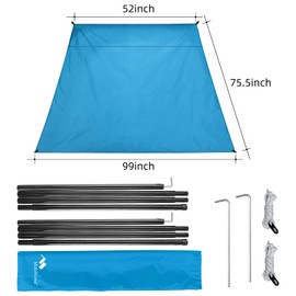 Mobihome Pop Up Canopy Sun Shelters Shade Tent Pop Up 8.2' X 8.2' - Instant Portable Sports Cabana Umbrella, Easy Set-up and Take Down, with Sun Protection and One Shade Wall Included (Awning Blue)