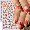 10 Sheets Fall Nail Art Stickers Decals Thanksgiving Nails Decals