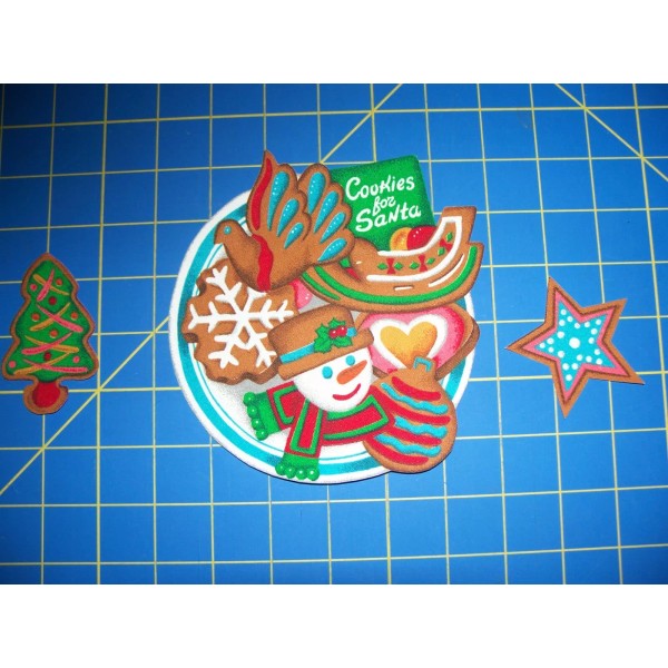 Hand cut Fabric Iron On Appliques - Plate of Gingerbread