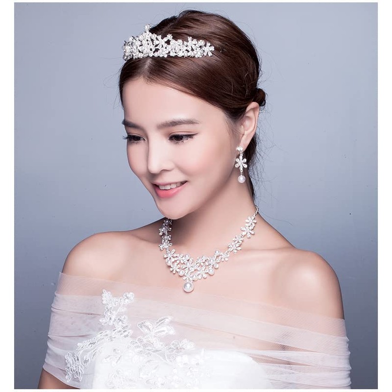 Uccellino Pearl Tiara, Set of 3, Hairpin Included, Ready to