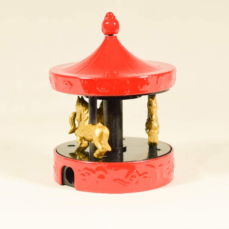 Metal Die Cast Red Carousel Sharpener Miniature Pencil Sharpener
