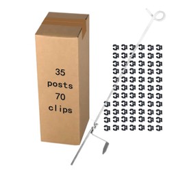 RiteFENCE PK35 Pigtail Step-in Posts for Electric Fences, Rod Diameter 0.32 inch (8mm) x 41inch Height with 70 Extra insulators That can Clip onto The Posts