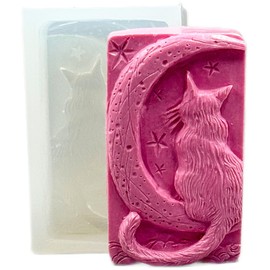 CAT Moon Silicone Mold for SOAP Making, Candle, Resin,