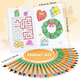 BenLouis 144pcs Coloring Books with Crayons for Kids Mini Activity Books Bulk for Students Christmas Christian Party Favors Goodie Bags Stuffers Classroom Prizes Gift Filler（Christmas）