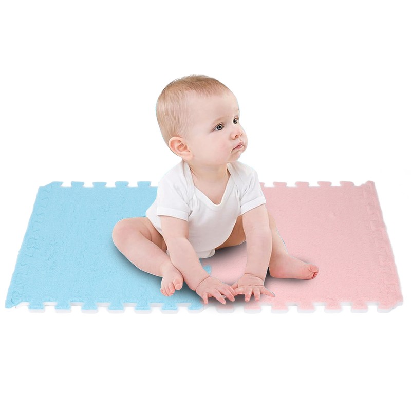 Plush Foam Interlocking Floor Carpet Soft Non Slip Cuttable Interlocking