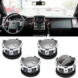APESER Compatible with 2011-2016 Ford Dash Air Vent,AC Heater Air Vent for F250 F350 F450 F550 Super Duty,Replace DC3Z19893BA(Chrome & Medium Grey),4 PCS