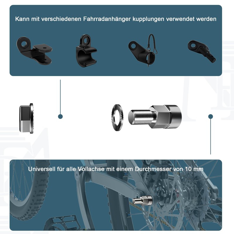 EMTB Axle adapter, universal bicycle axle adapter, universal bicycle axle