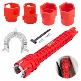 pcsfoe Tap key, 14-in-1 tap wrench, standing tap wrench, suitable for supply nuts, shut-off valves, supply line nuts, tap nuts