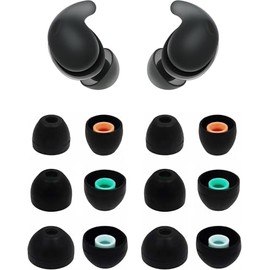 Rqker Eartips Compatible with Sony Linkbuds Fit Earbuds, 6 Pairs S/M/L Sizes Soft Silicone Ear Tips Replacement Earbuds Tips, Compatible with Sony Linkbuds Fit 6 Pairs Black