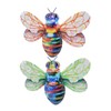 Baluue 2pcs Metal Wall Art, Bee Wall Hanging Ornament Garden